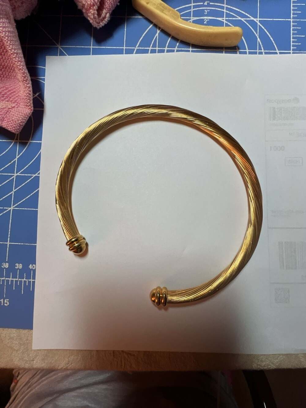 Vintage Monet Gold Tone Twisted Wire Collar Necklace